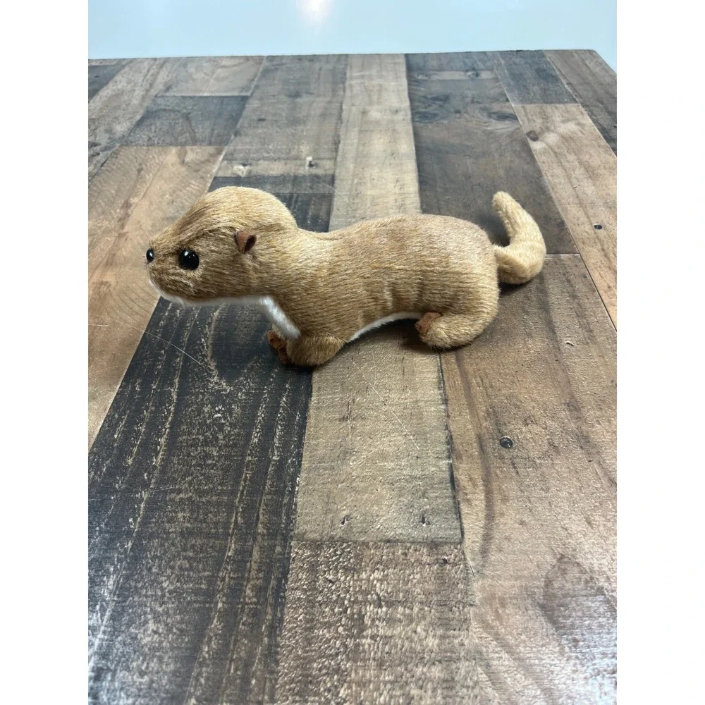 Realistic Tan River Otter Plush Stuffed Animal Wildlife Toy White Underbelly
